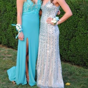 Silver/blue sequin dress